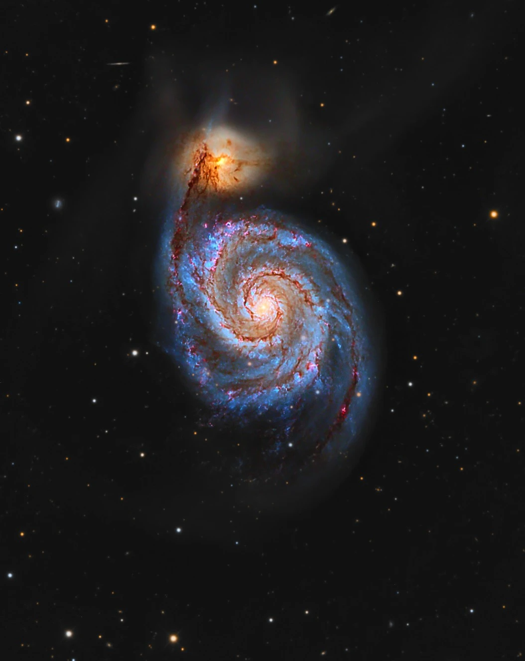 Astrophotograph of Whirlpool Galaxy by Sam Guber.