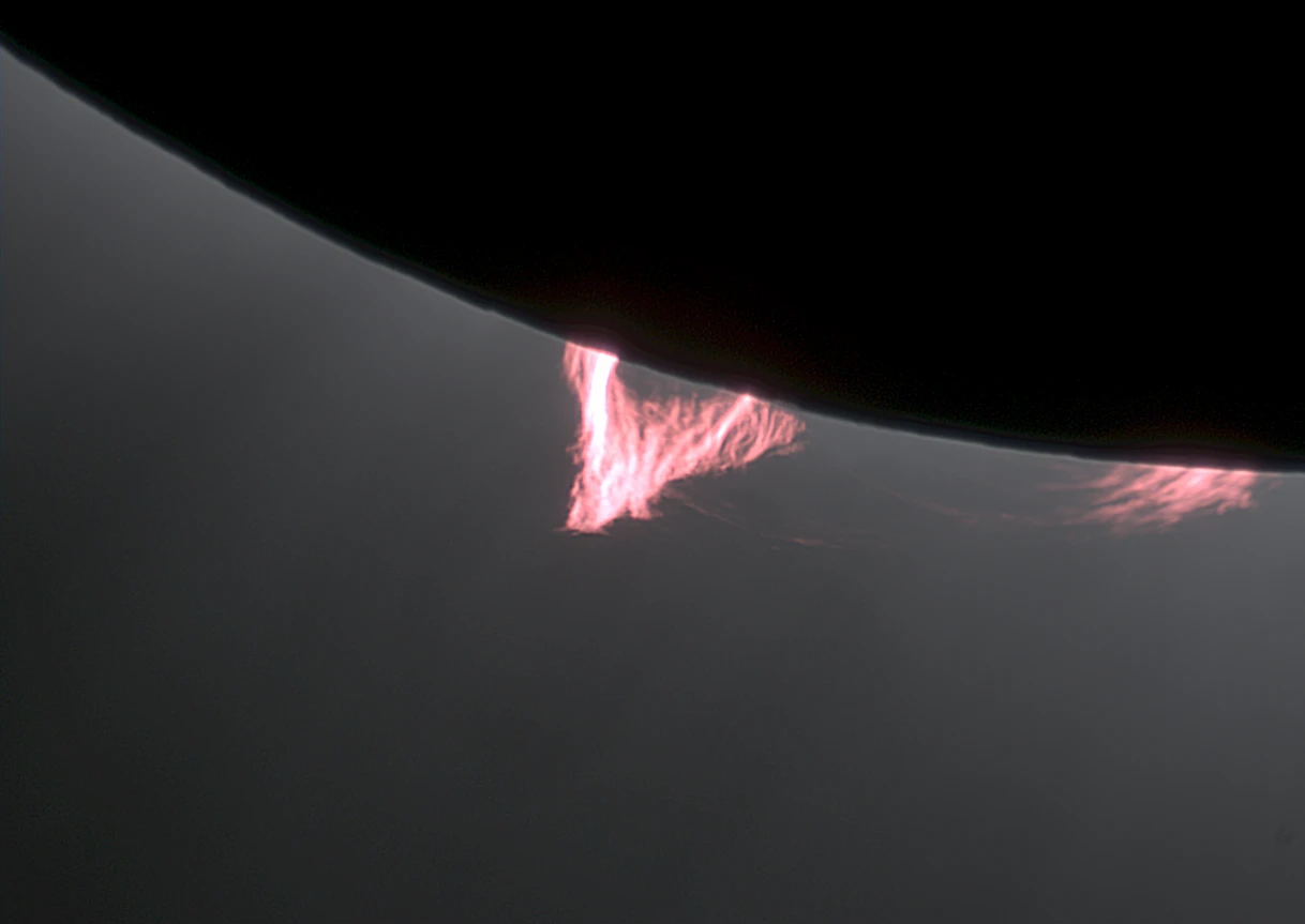 Astrophotograph of Solar Prominence by Carter Thorbecke.
